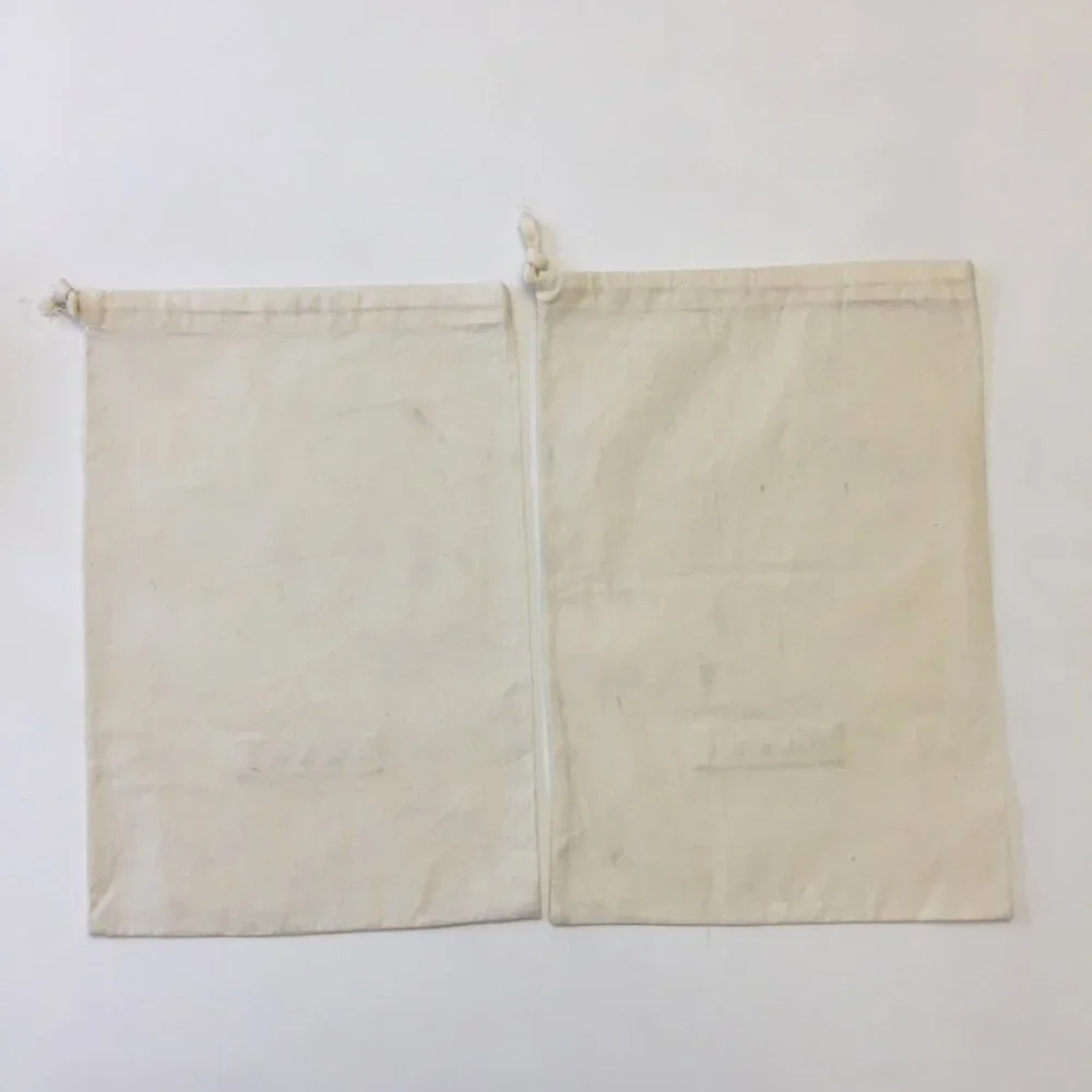 MARNI Dust Bag for Shoes A Pair Cotton Ivory Drawstring